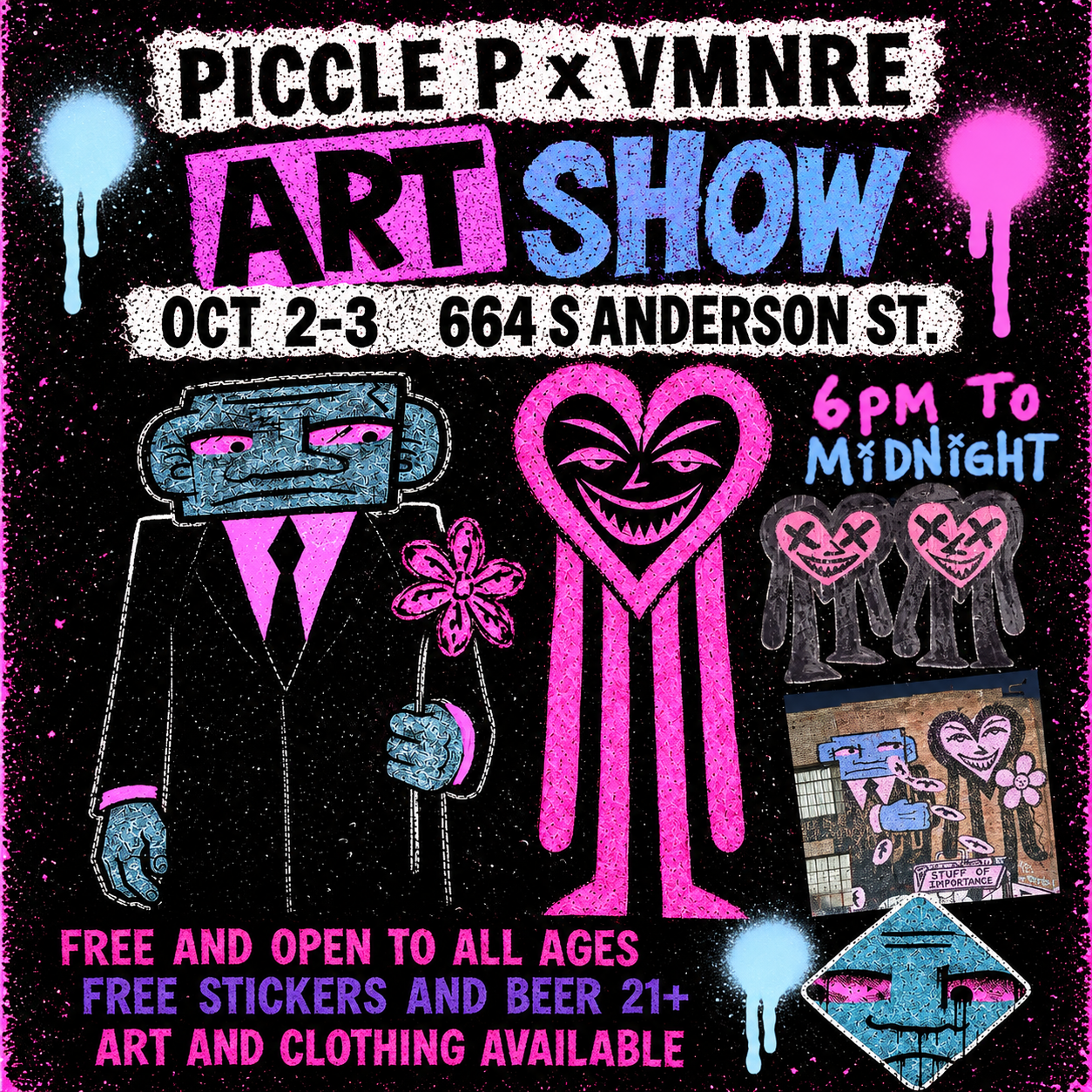 PICCLE P × VMNRE Art Show flyer, October 2–3